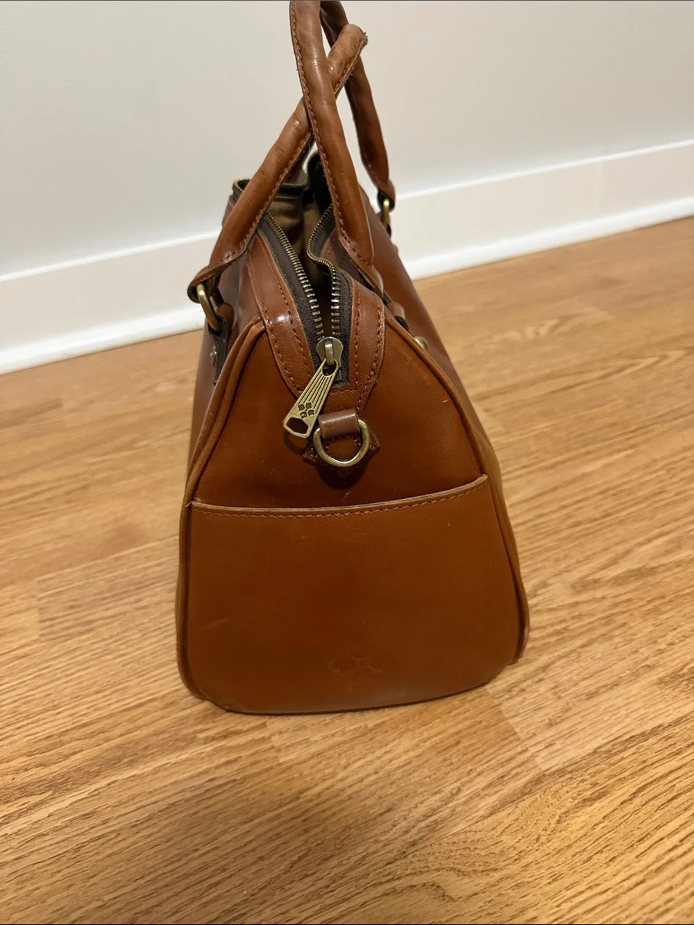 Patricia Nash Cognac Brown Leather Satchel